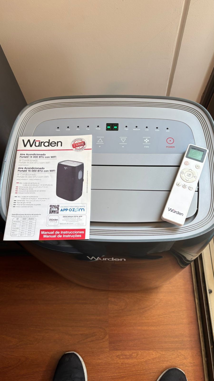 Aire Acondicionado Portátil 15000 BTU con Wifi Wurden cod: 20708-2 - Imagen 3