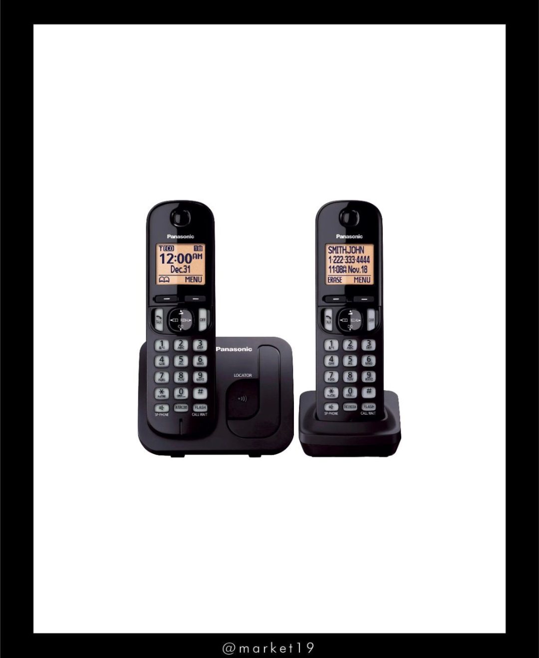 Panasonic Teléfono Dúo inalámbrico 2 teléfonos KX-TGC202B negro cod: 21483-2