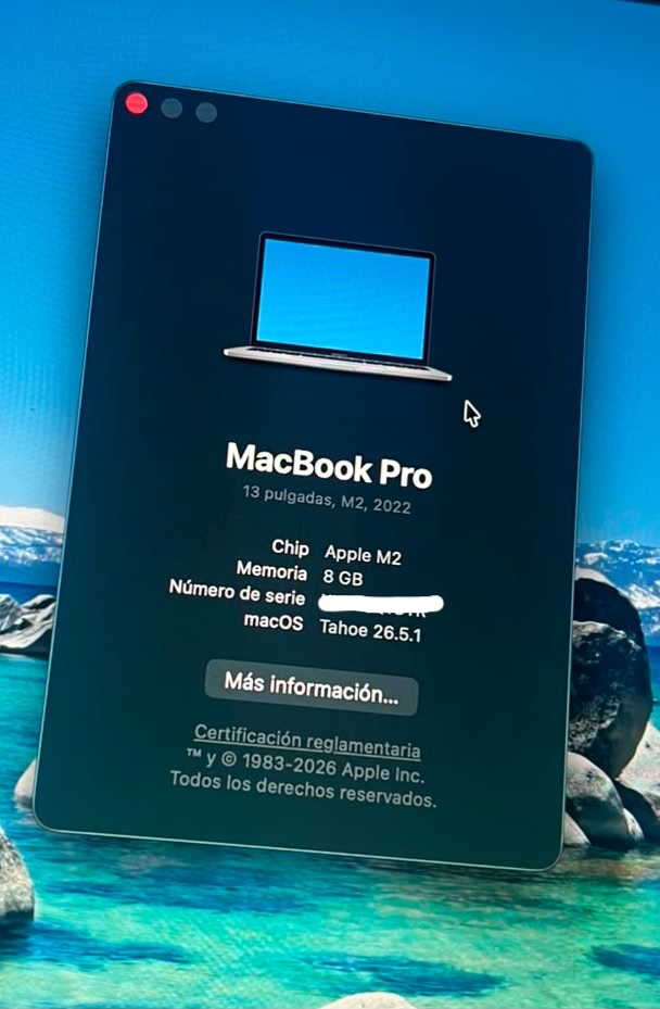 MacBook Pro M2 13” 2022 256 GB 8 GB RAM cod: 21895-12 - Imagen 11