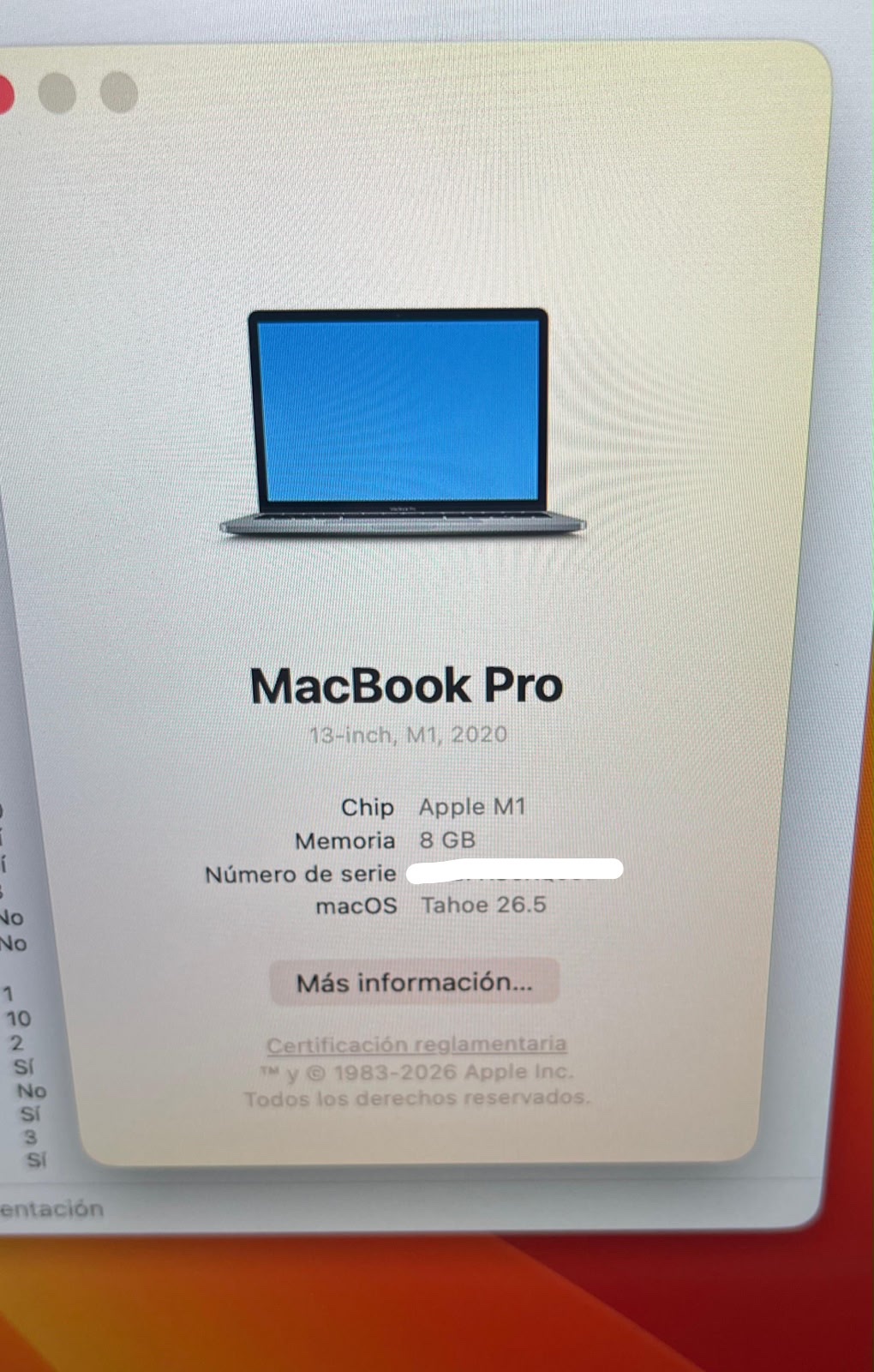 MacBook Pro M1 13” 2020 256 GB 8 GB RAM cod: 21874-13 - Imagen 12