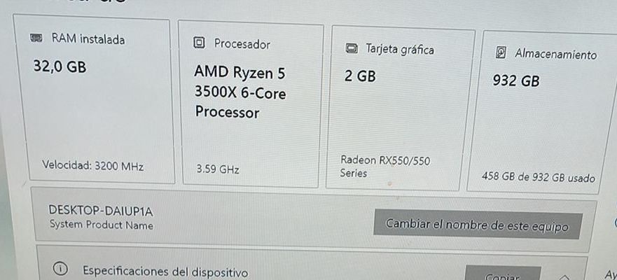 Torre Armada 2020 Ryzen 5 3500X 1 TB 32 GB RAM cod: 21961-2 - Imagen 7
