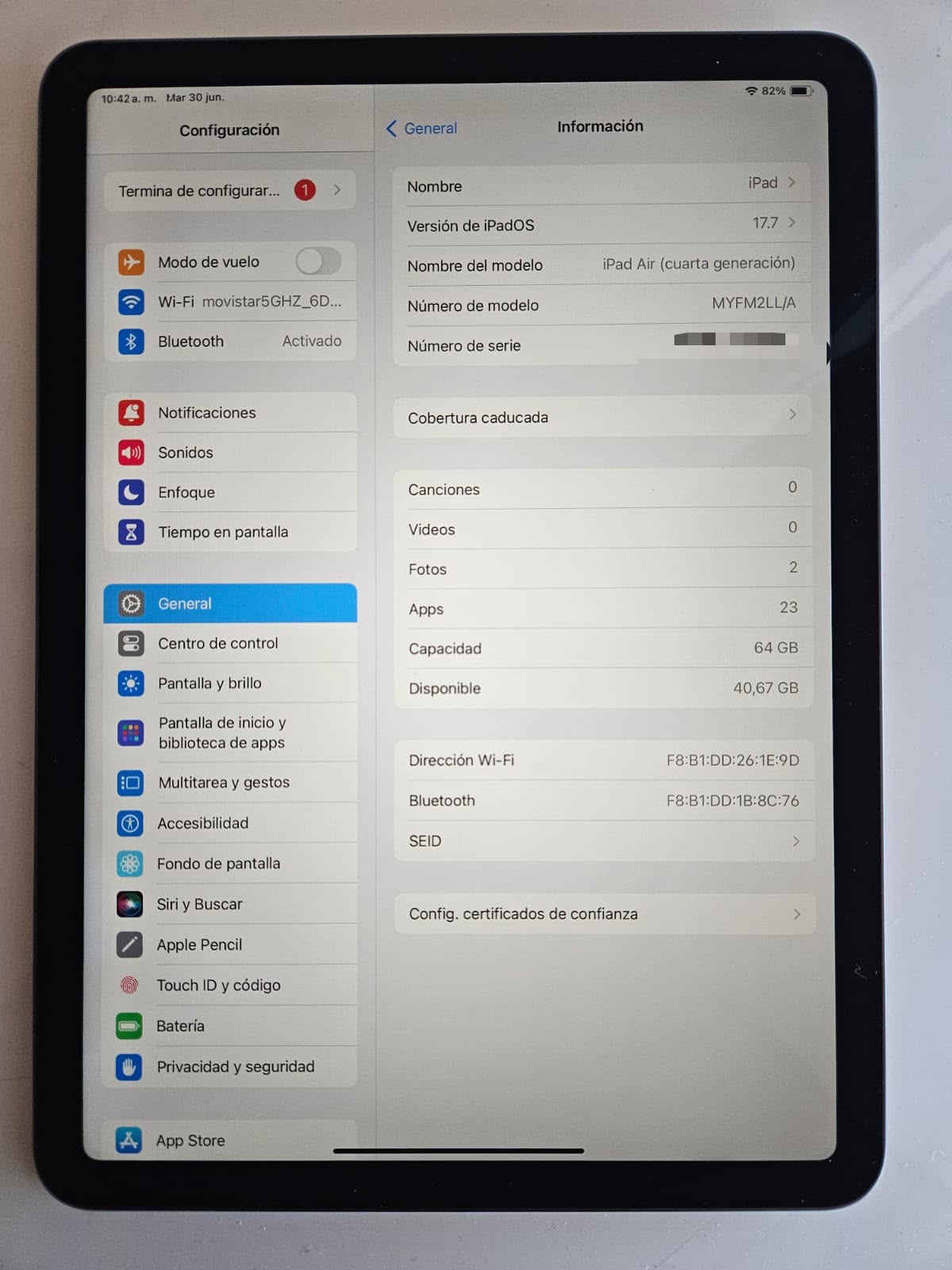 iPad Air 11” 4ta Generación 64 GB WiFi cod: 22031-13 - Imagen 10