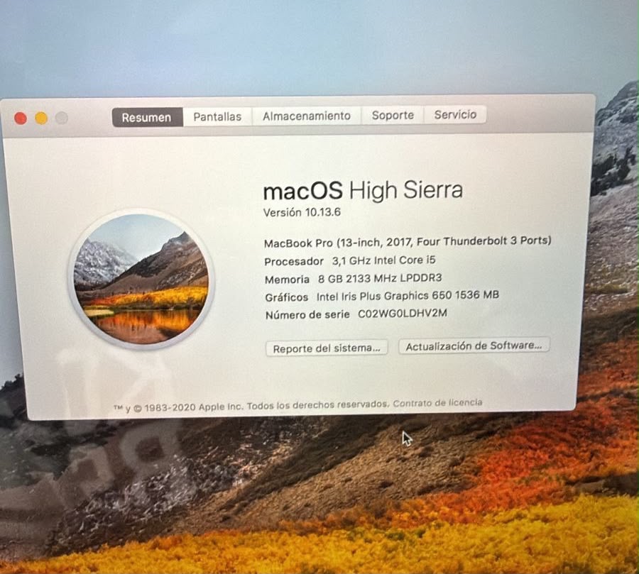 MacBook Pro Touch Bar 13,3” 2017 500 GB 8 GB RAM cod: 22070-1 - Imagen 11