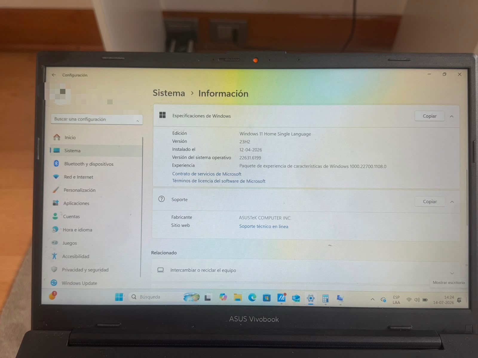 Asus Vivobook E1404FA 14” 2023 480 GB 8 GB RAM cod: 22106-2 - Imagen 11
